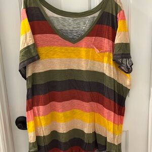 Women's v neck stripped shirt